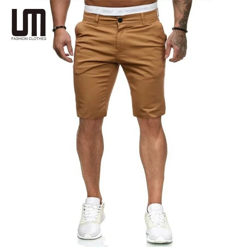 Custom Design New Summer Fashion Men Solid Color Streetwear Straight Cargo Shorts