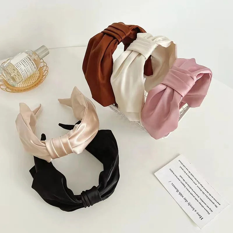 French Style Knotted Hairband Fabric Headband Bowknot Bunny Hair Accessories