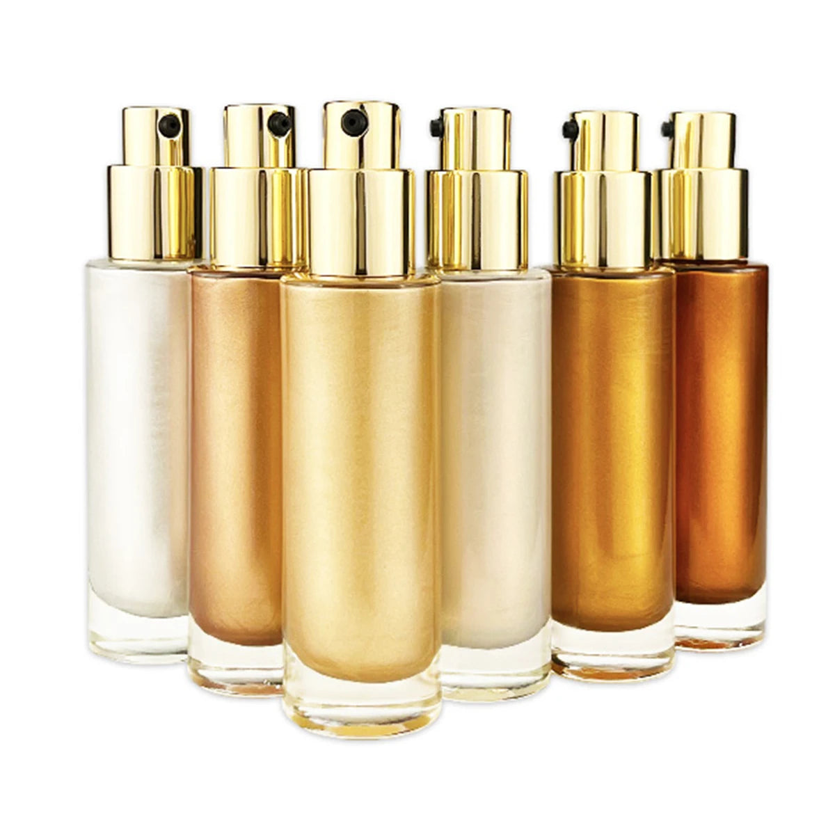 Private Label Liquid Highlighter Makeup Body Shimmer Glow Halographic Long Lasting Waterproof Illuminator Bronzer Stick