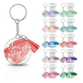 Wholesale Sublimation Printed Blank Keychain Heat Transfer DIY Double-Size Transparent Circle Acrylic Keychain