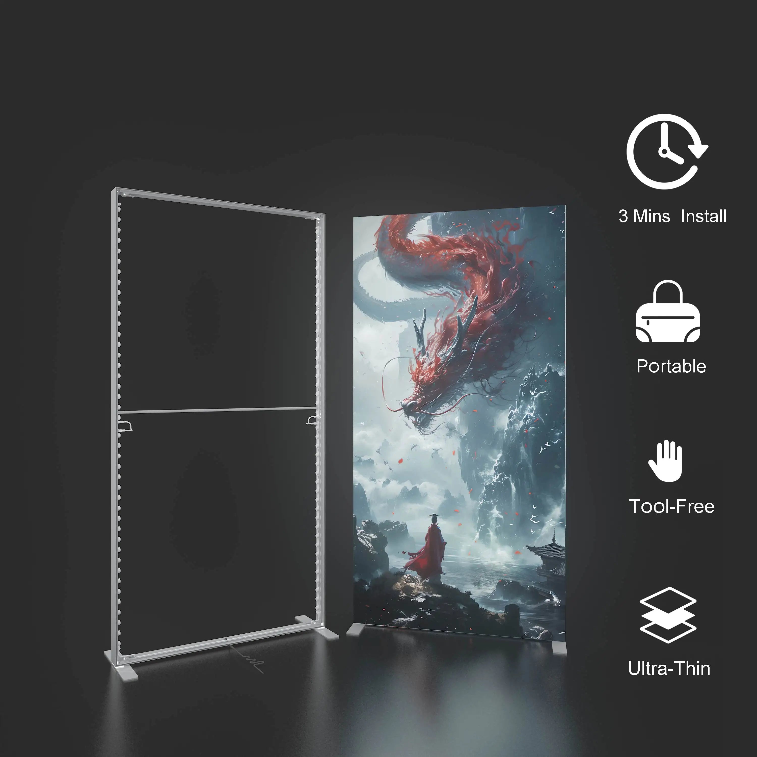 Portable Aluminum SEG Fabric Backdrop Display Backlit Light Box Exhibition Booth Light Box Marketing Advertising Light Box Sign