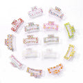 Ins Hot Selling Plastic Hair Clips 8.5cm Simple Rectangle Printed Hair Claws for Women