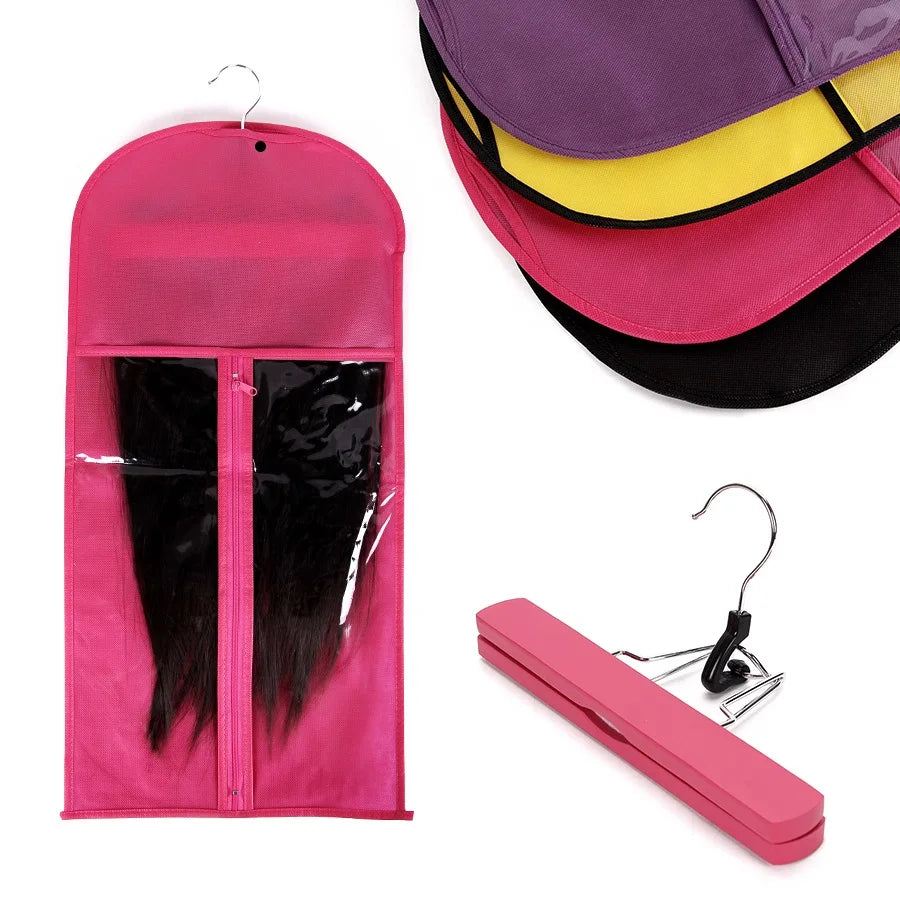 Wholesale New Product Dust Proof Protective Wig Storage Holder Hair Extensions Wigs Storage Bag With Wig Hanger