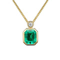 Luxury Lab Grown Emerald Gemstone Necklace 1.3ct Square 925 Sterling Silver Jewelry Green Diamond Pendant Necklace