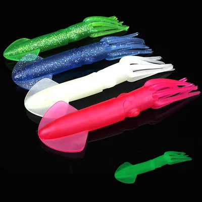 WT03 Daisy Chain Squidnation Flippy Floppy Tuna Chain Teaser 22CM 70g Luminous Large Squid Octopus Bait Tuna Killer Fish Lure