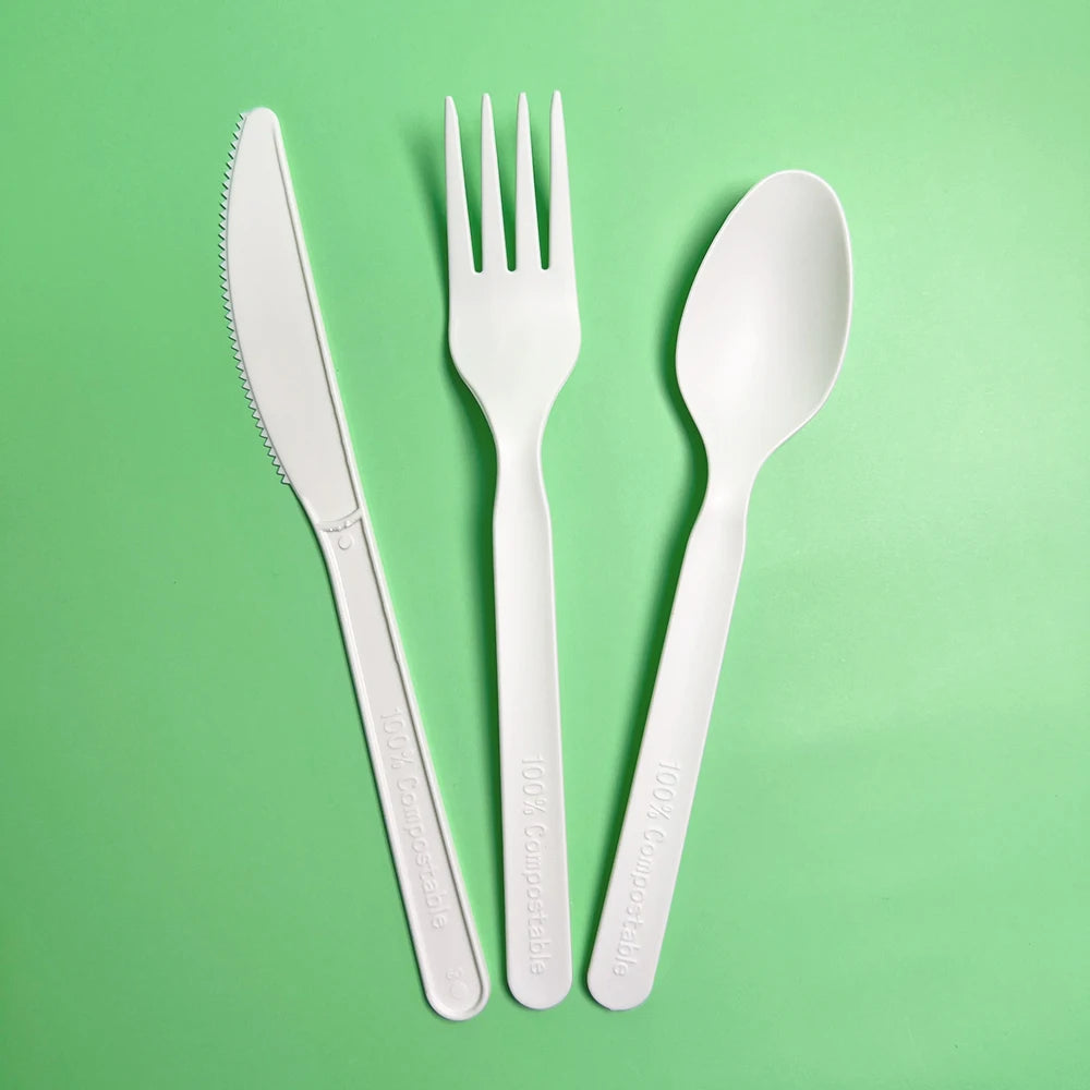 OK Compost Standard Cornstarch Bulk Biodegradable Utensil Flatware Biodegradable Disposable Cutlery