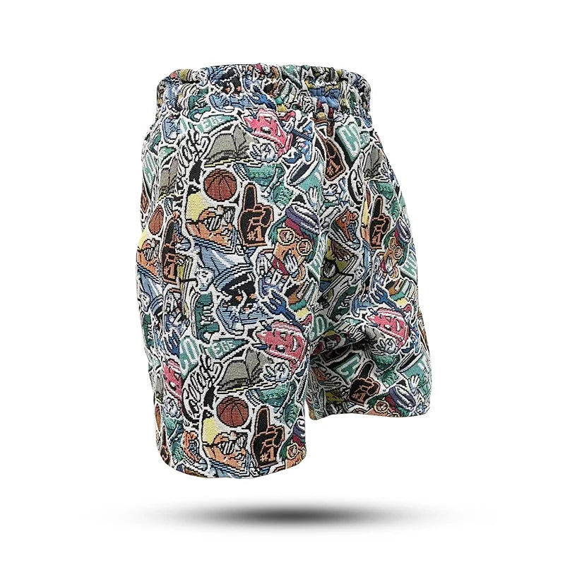 Casual Cartoon Leopard Custom Design Loose Style Street Wear Men's Shorts