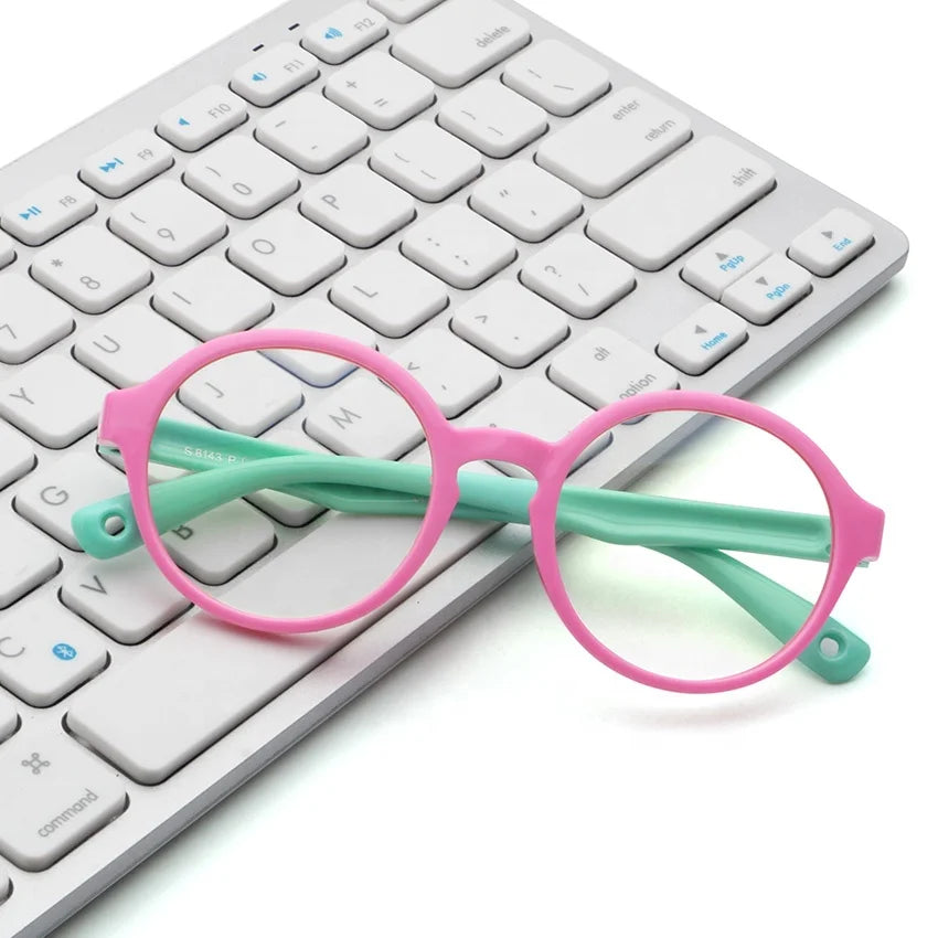 Aochi Round Shape Anti Blue Rays Computer Glasses Comfortable Blue Light Glasses for Children Eye Protection