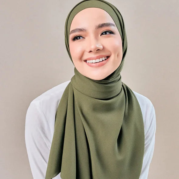 Customized Malaysia Branded Elegant Texture Chiffon Korean Twill Chiffon Comfortable Hijab Tudung Chiffon Technology Hijab