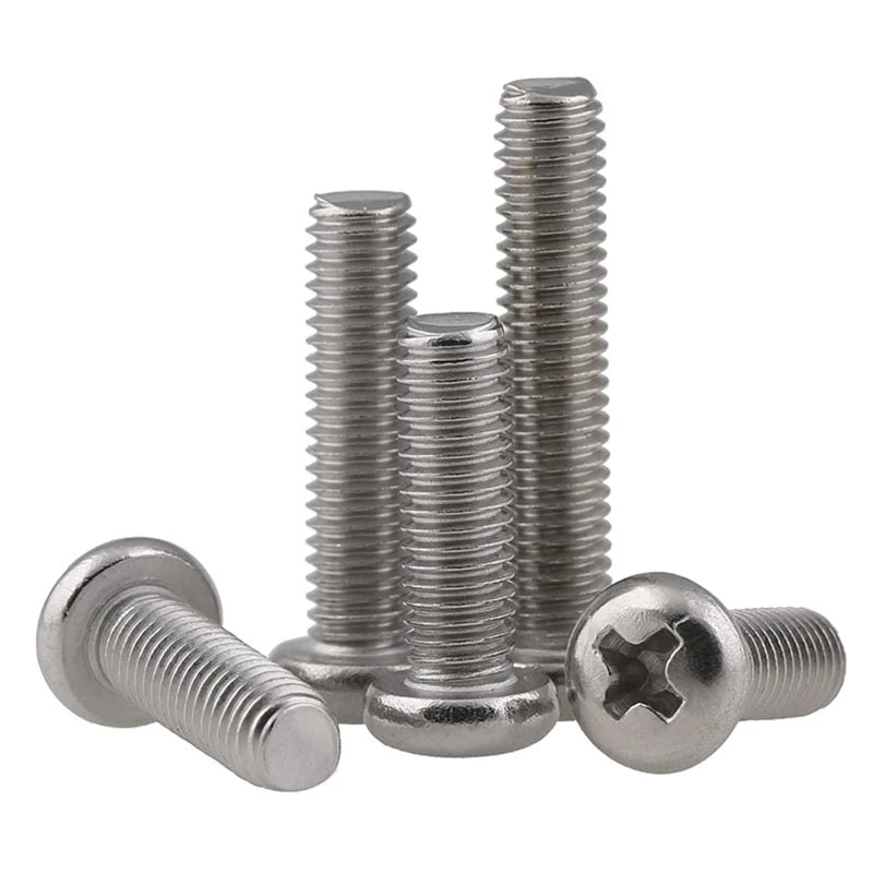 DIN818 Metric 1.6 M2.5 M3 M4 M5 M6 M8 M10 Stainless Steel 304/316 & Aluminium Cross Phillips Round Pan Head Screw Bolt