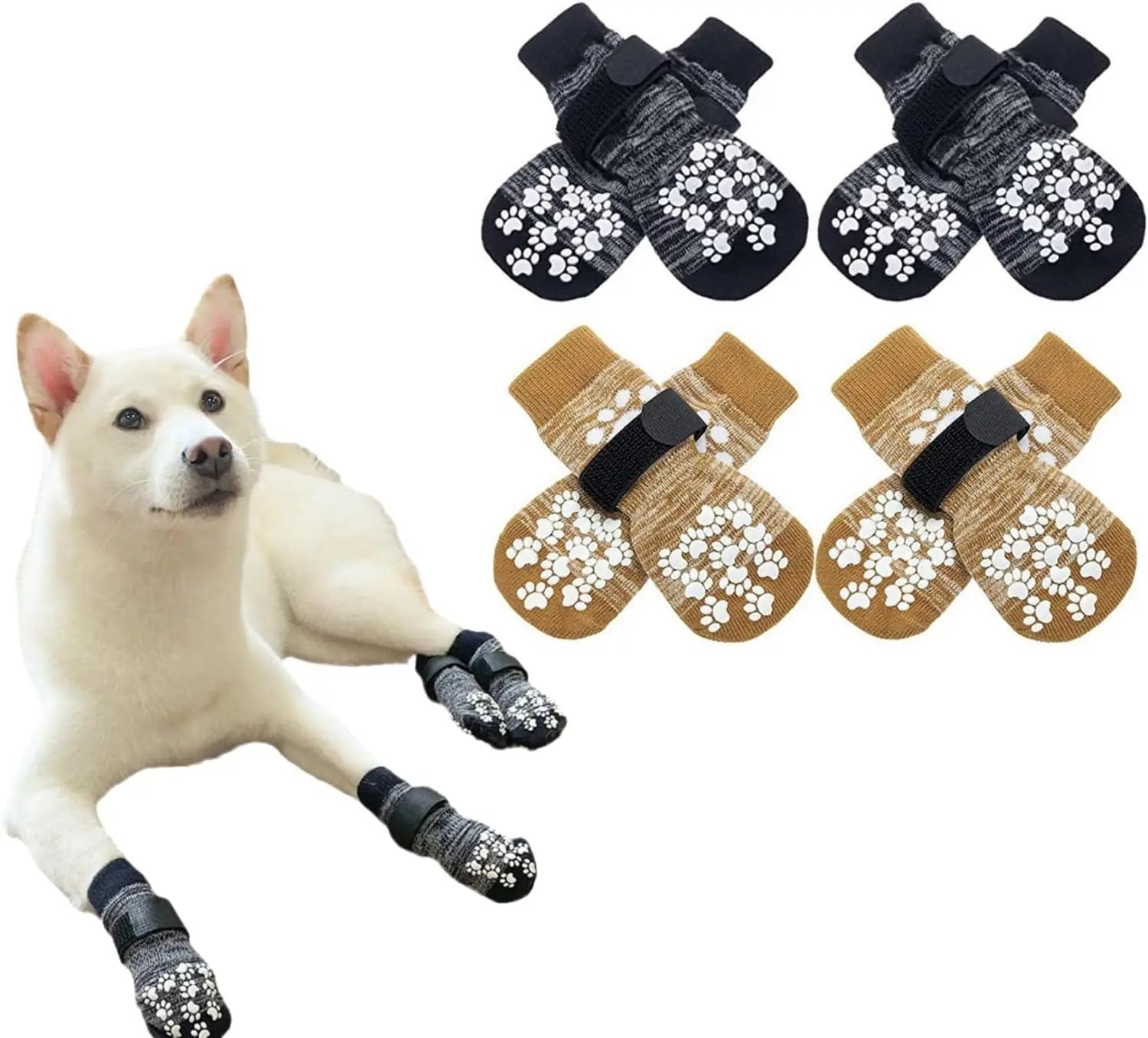 Paws Traction for Hardwood Floors Prevent Scratching Pet Paw Protector 4Pcs Non Slip Dog Socks Pet Boots for Prevent Licking