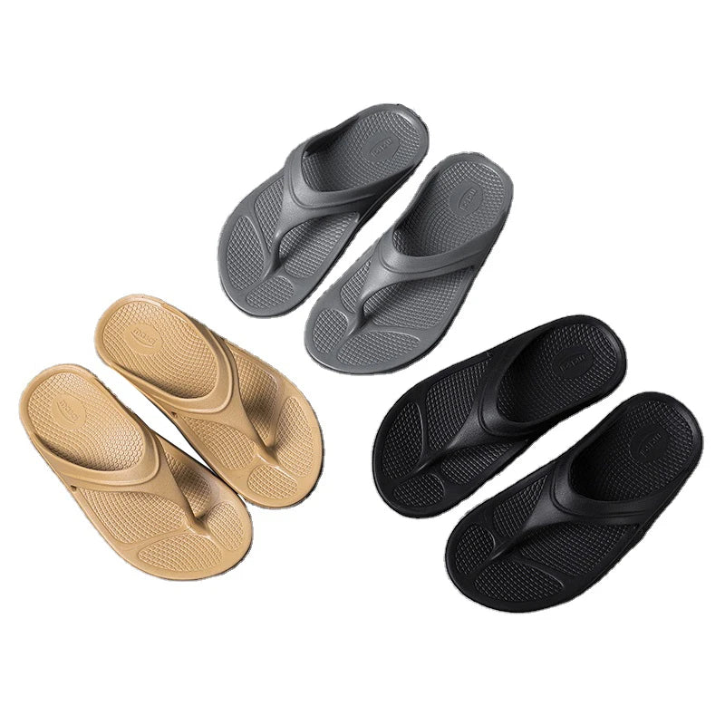 Simple Solid Color Comfortable Slippers Men Women Summer Fashion Casual Non-slip Flip Flops Breathable Beach Bathroom Sandals