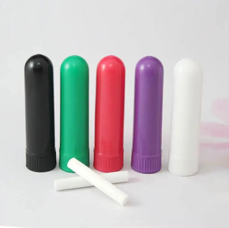 Nose InhalerEssential Oil Aromatherapy Blank Nasal Inhaler Tube Bottles Refill Plastic Nasal Inhalers With Cotton Wicks