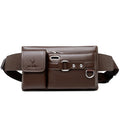 New England Style New Retro PU Leather Waist Bag Outdoor Leisure Earphone Hole Chest Bag Fashion Shoulder Bag