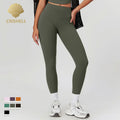 CNSHELL Custom Logo Brushed Fabric High Waist Quick Dry Skinny Fitting Yoga Fitness Running Gym Legging