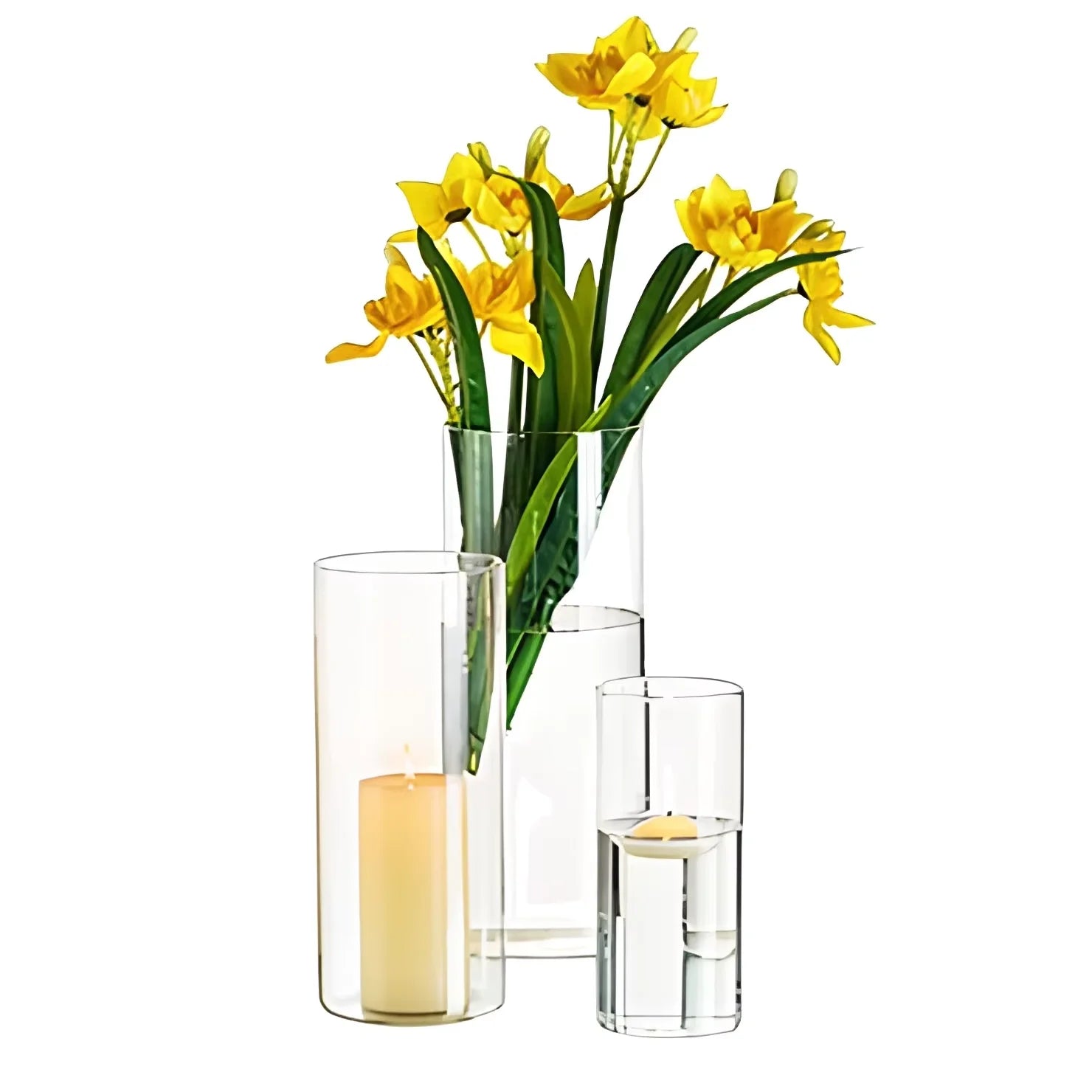 Modern Custom Size Glass & Crystal Candle Stand Vase Wedding Table Centre Pieces Decorations Customizable Size for Weddings