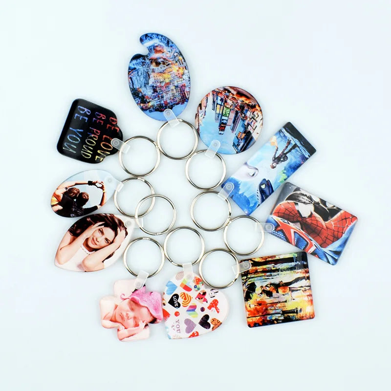 Sublimation Acrylic Keychain With Key Rings for Christmas/Custom Crafts Gifts
