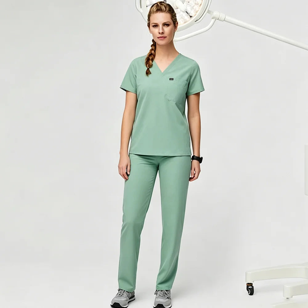 Custom Nursing Scrubs Stretch Scrubs Uniforms Sets Soft Comfortable Fabric Manufacturer Nurse Scrubs Wholesale