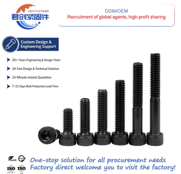 High Strength 12.9 Grade Hexagon Socket Bolt Black Fastener M10 Thread Ss Bolt Plain Finish GB Standard Din912