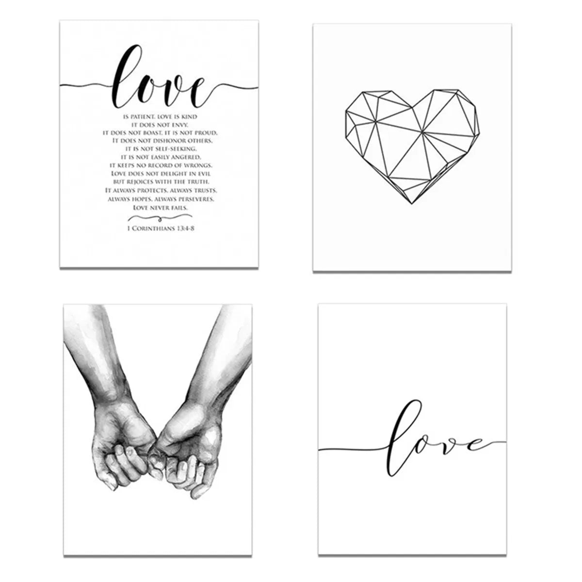 Abstract Geometry Line Heart Love Prints Canvas Art Poster Nordic Home Decor Oil Painting on Canvas Posters Print Art Picture
