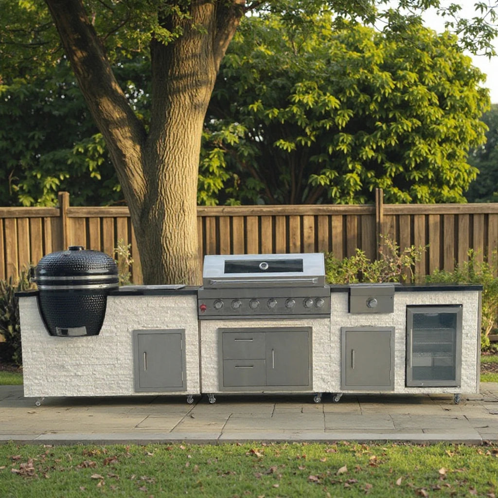 Hot Selling Sintered Stone Outdoor Kitchen Outdoor Grill Kitchen Complete Bbq Grill Modular Outdoor Kitchen Stainless Steel