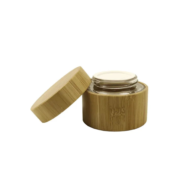 50g Bamboo Mask Skincare Jar Cosmetic Face Cream Body Butter Packaging Container with Bamboo Lid