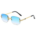 LiEr Fashion High End Alloy Frameless Square New Dazzling UV400 PC Lenses Custom Logo Unisex Luxury Sunglasses