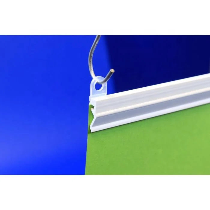 Hookei Promotion Plastic PVC Hanging Sign Label Banner Snap Poster Hanger Clips Strips Rail for Advertising