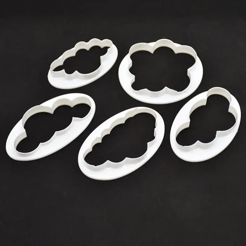 5 PCS Cloud Fondant Decorating Tools Cookie Cake Mold Sugar Craft 3D Fluffy Fondant Cloud Cookie Cutter