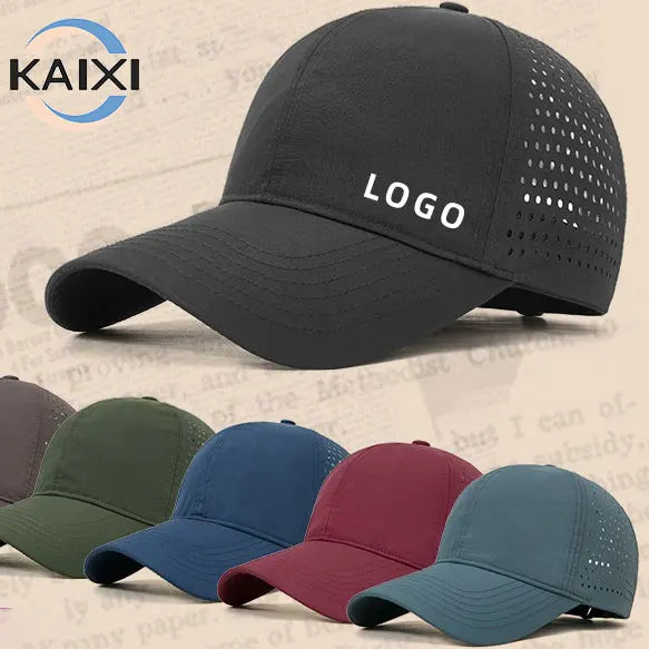 Customize Embroidery logo Fitted Baseball Caps Hat Wholesale Breathable Sports Gym Running Tennis Hat