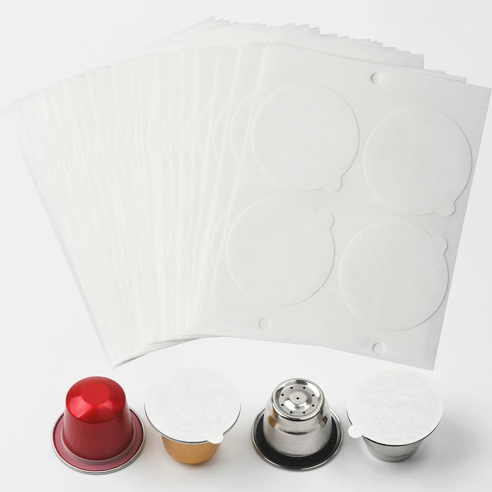 37mm Biodegradable Self Adhesive Paper Seal Lids Stickers Covers for Espresso Capsules Coffee Pods MegaBDM