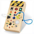 2026 New Wholesale Children Juguetes Para Nios 3 a 6 Wooden Busy Circuit Switch Light Board Educational Learning Toys for Kids