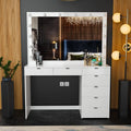 Chinese Mirror and Chair Set Illuminated Vanity Wicker Dressing Table Glass Dresser Bedroom