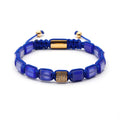 Goldix Jewelry 8mm Square Tiger Eye Agate Beaded Bracelet Blue Lapis Malachite Black Onyx Energy Natural Mens Bracelet for Gifts