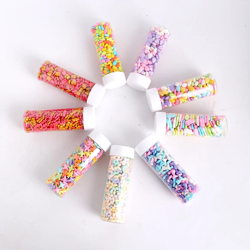 Bulk Fruity Sugarfree Solid Color Bag Faux Flower Shape Themed Decorative Heart Sugar Edible Confetti Sealer Round Sprinkles
