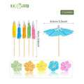 Colorful Paper Hawaiian Toothpicks Cocktail Flower Umbrellas for Drinks Tiki Party Decorations