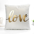 45*45cm Gold Stamping Print Throw Pillow Short Plush Sofa Decorative Love  Cushion Cover Pillowcase  Home Decor Pillowcover