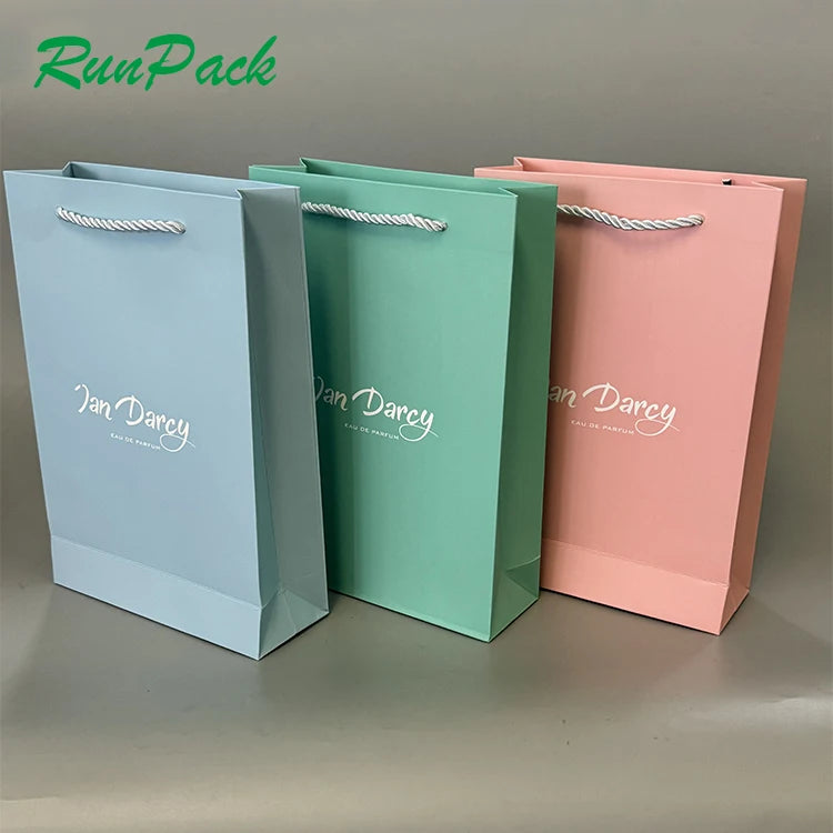 Customized  Luxury Multicoloured Printed Custom Logo Packaging Takeout Gift Bags Kraft Paper Bags