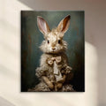 Wholesale Victorian White Rabbit Handmade Oil Painting Pet Animal Oil Painting Wall Art for Home Decoration