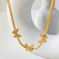 Maiou New Arrival Designer Stainless Steel Smooth Chain Butterfly Charm Necklace for Women and Girls Jewelry Ladies