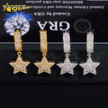 Fine Jewelry Men Hip Hop Drop Earrings GRA Iced Out 925 Sterling Silver Star Shape Moissanite Earrings