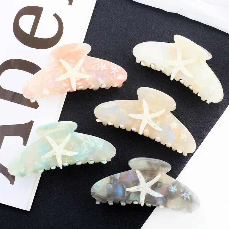 SAIYII New Style Girls Accessories Large Size Starfish Design Hair Claws Acetate Material Hair Claws