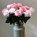 AF10903 Wholesale High Quality Artificial Real Touch Latex Silk Pink White Roses Flowers for Wedding Home Decoration