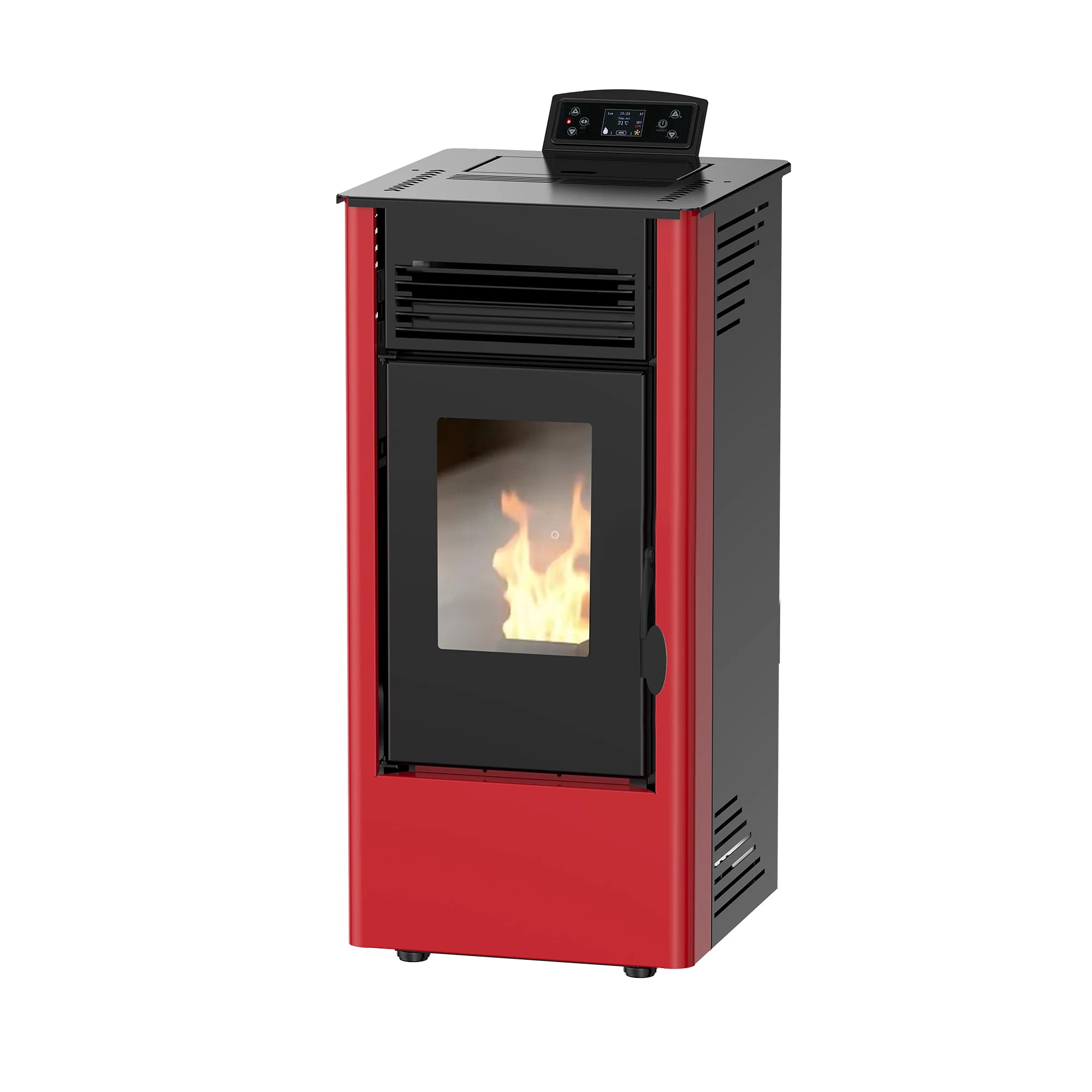 KM0801C 7.7KW HomeHeater Automatic Feeding Biomass Pellet Fireplace Indoor Estufa De Pellet Stove with CE ROHS