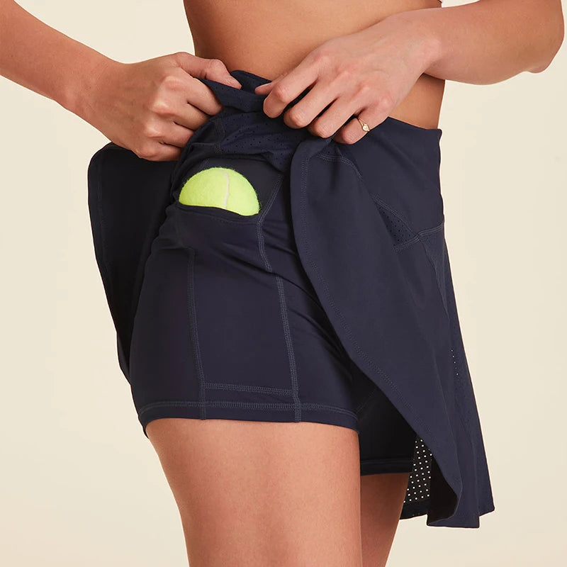 Custom Logo Nylon Spandex Active Skort Blank Sports Tennis Skirt Gym Workout Quick Dry 4-Way Stretch Breathable Eco-Friendly