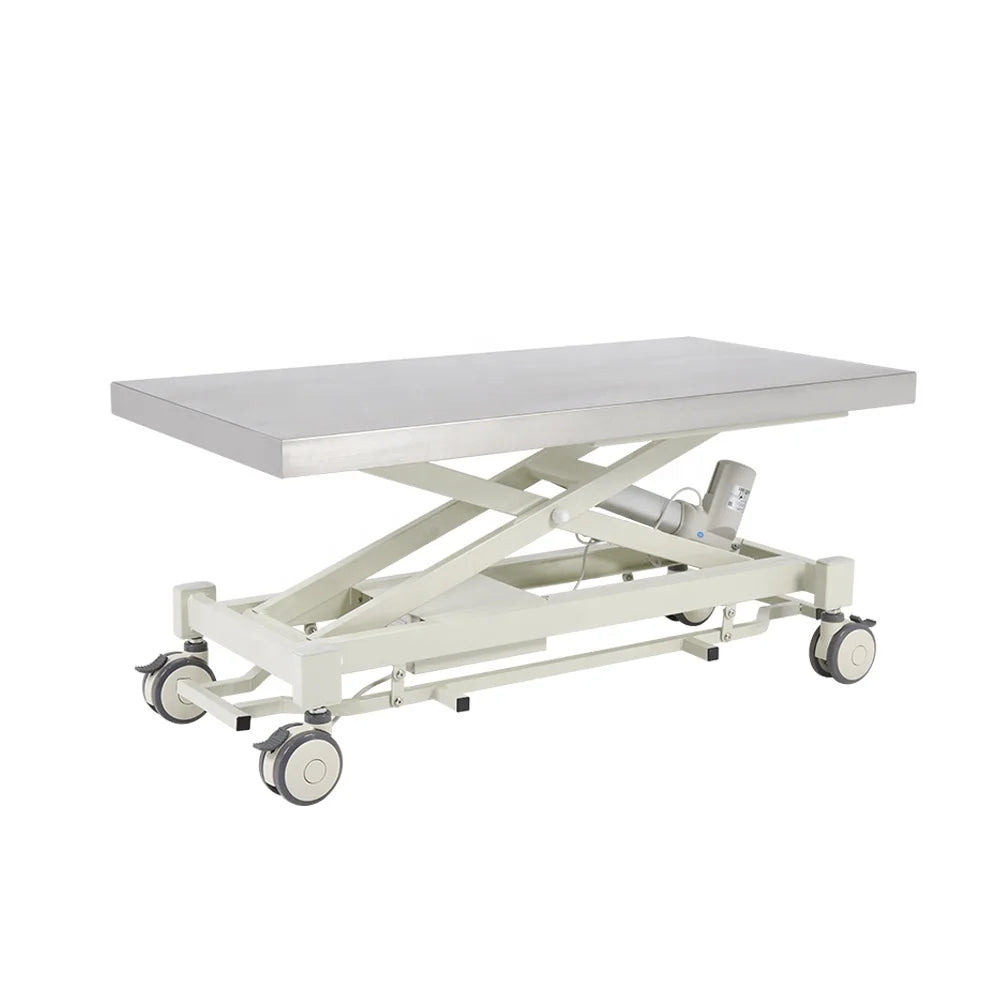 Heavy Duty Frame X Stand Stainless Steel Table Top Transportation Electrically Operated Examination Operating Vet Table