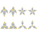 Daidan Zircon Earrings 925 14K Gold Plated Flower Stud Sterling Silver Stud Dainty Leaf  Earrings