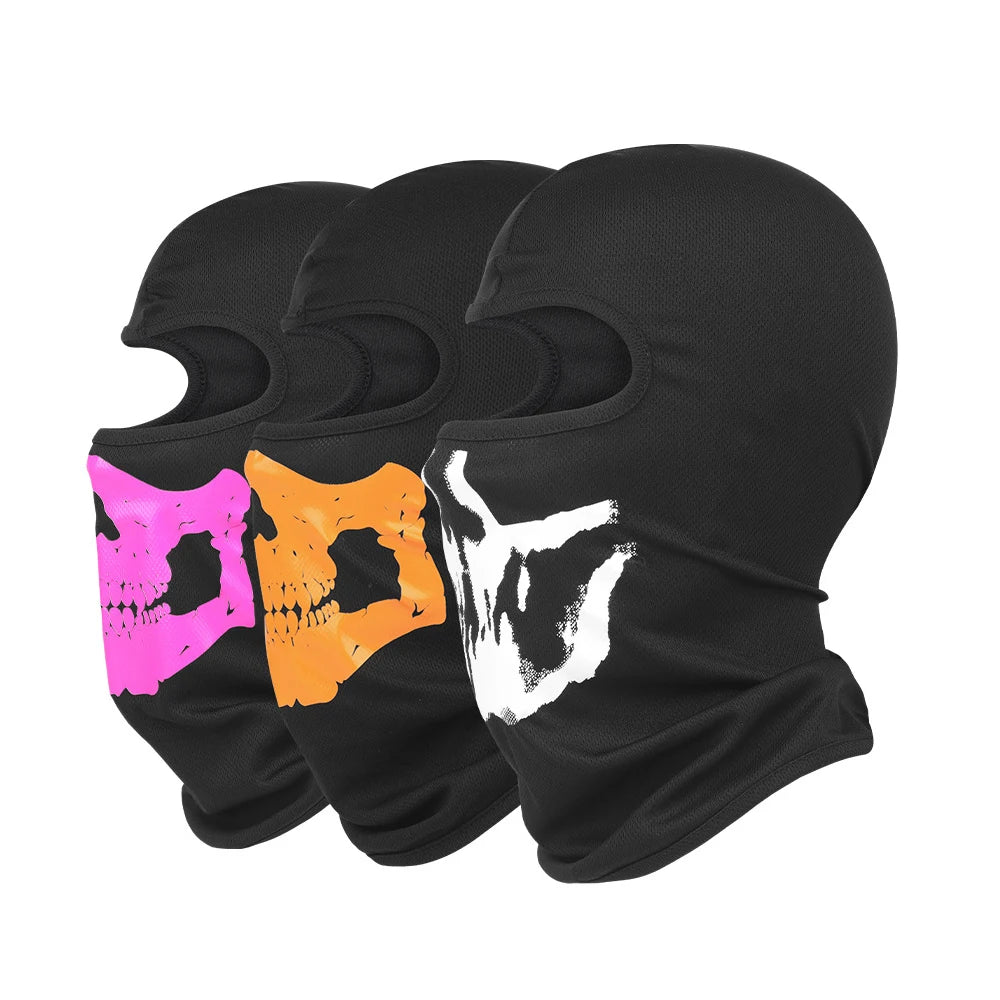 Custom Logo Printed Breathable Mesh Skull Character Balaclava Ski Mask Outdoor Polyester Cycling Motorcycle Helmet Fishing Party