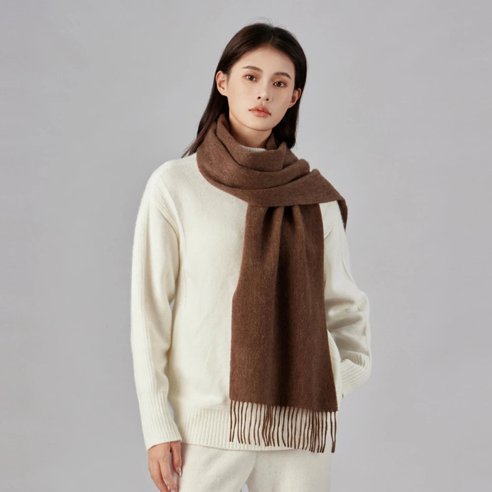Fashionable Autumn 100% Wool Winter Accessory Luxury Chunky Cashmere-Like Scarf