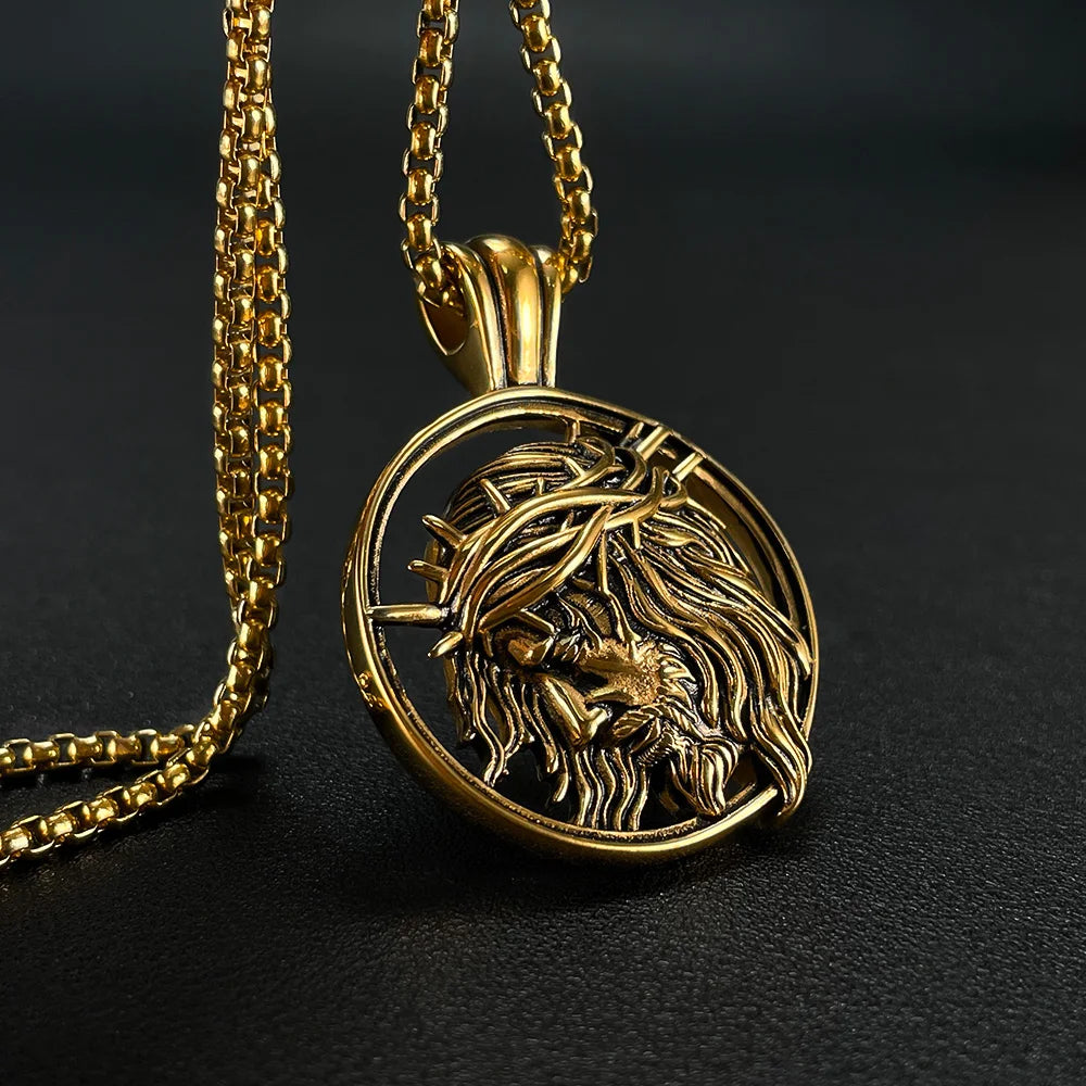 Wholesale Trendy Fashion Jewelry Stainless Steel Necklace Jesus Pendant Waterproof Jewelry Necklace Gift for Men